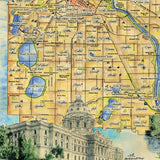 152 Parks and Neighborhoods of Minneapolis and St. Paul Minnesota vintage historic antique map poster print by Lisa Middleton