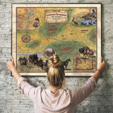 35 Jackson Wyoming and Vicinity 11x14" vintage historic antique map poster print by Lisa Middleton