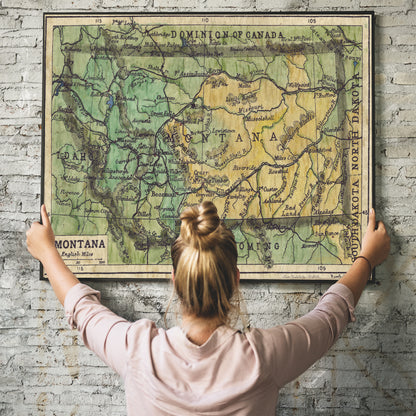Montana map, Vintage map,Vintage map art,Montana vintage map,old map,antique maps,map vintage,map art vintage,vintage map montana,map ant