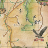 Great River Arts Hiking Trails of Eagle Rock Historic Map Reproduction Artwork Wall Art Print Vintage