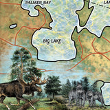 Cisco Lakes Wisconsin and Michigan Upper Peninsula Map Art Print Poster Artwork Vintage Style Abstract Wall-Unframed Great Home Decor & Gift