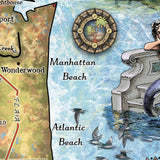 Beaches of Jacksonville, Florida, florida art, jacksonville map, coastal art, coastal decor, beach house, florida decor, ocean art, wall map
