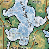 Iowa Lake Okoboji map, lake art, custom lake map, iowa gift, lake house, rustic decor, Iowa maps, vintage maps, poster, print, wall art, map