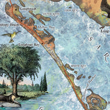 Sarasota, florida map, sarasota map, florida gifts, old florida map, coastal decor, beach decor, florida art, Longboat Key, beach house orig