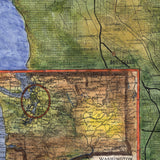 Lake Washington Seattle Historic Map Art Print Poster Artwork Vintage Style Abstract Wall-Unframed Great Home Decor & Gift