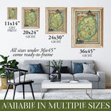 Adirondack State Park NY Historic Map Art Print Poster Vintage Artwork Wall Decor For Home Office Livingroom Classroom Lakehouse Decor Gift