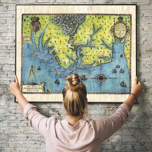 outer banks decor, outer banks map, North Carolina art, outer banks art, old outer banks map, outer banks gift, outer banks decor, coastal