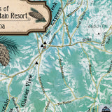 whitefish, whitefish montana, big mountain, montana map, montana ski map, skier gift, skier wall art, skier art, winter artwork, cabin decor