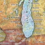 Great lakes map, lake superior, Michigan, Erie, Huron, Canada map, lake art, rustic decor, great lakes decor, cabin art, lake art, wall map
