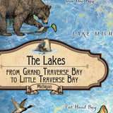 Petoski Lakes Traverse City Michigan Historic Map Art Print Poster Artwork Vintage Style Abstract Wall-Unframed Great Home Decor & Gift