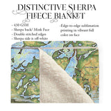 Whitefish Chain of Lakes Minnesota Map Blanket Double Stitched Edges Cozy Luxury Fluffy Super Soft 430 GSM Polyester Throw Blanket