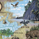 Voyageur Minnesota Historic Map Art Throw Blanket Sherpa Fleece Vintage Warm Blanket For Bed Sofa Couch Winter Travel & Gift