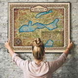 Lake Geneva Southeastern Wisconsin Historic Map Art Print Poster Artwork Vintage Style Abstract Wall-Unframed Great Home Decor & Gift