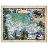 Big Sky Ski Runs Montana Historic Map Art Print Poster Artwork Vintage Style Abstract Wall-Unframed Great Home Decor & Gift