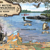 Hiking Canoing Boundary Waters Minnesota Map Blanket Double Stitched Edges Cozy Luxury Fluffy Super Soft 430 GSM Polyester Throw Blanket