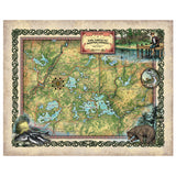 Lakes of Sawyer County and Vicinity Wisconsin Map Art Print Poster Artwork Vintage Style Abstract Wall-Unframed Great Home Decor & Gift
