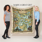 Cisco Lakes Wisconsin Sherpa Fleece Blanket Double Stitched Edges Cozy Luxury Fluffy Super Soft 430 GSM Polyester Throw Blanket