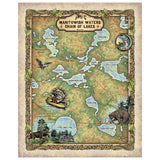 Manitowish Waters Chain of Lakes Wisconsin Map Art Print Poster Artwork Vintage Style Abstract Wall-Unframed Great Home Decor & Gift