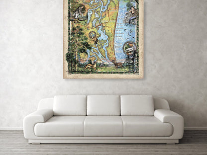 Amelia Island Florida , amelia island, amelia island map, Florida Art, florida decor, tropical decor, st augustine, florida gifts