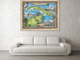 Cuba, cuba map, Cuba Gifts, destination weddings, custom wedding gifts, traveler gifts, tropical decor, Island decor, beach house, carribean