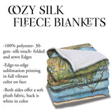 Great River Arts Crystal Coast North Carolina Map Sherpa Fleece Blanket Double Stitched Edges Cozy Luxury Fluffy Super Soft 430 GSM Polyester - Sherpa/ Silky/ Polar Fleece Throw Blanket