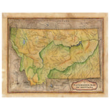 278-Custom map of Montana waterways, Wyoming,miles city,lake flathead,Kalispell,bozeman,vintage map by Lisa Mid