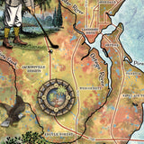 Great River Arts Jacksonville and The St. John's River Historic Map Reproduction Artwork Wall Art Print Vintage