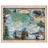 Big Sky Mountain Resort Montana Historic Map Art Print Poster Artwork Vintage Style Abstract Wall-Unframed Great Home Decor & Gift