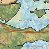 Great River Arts Lake Belle Taine Minnesota Lake Art Historic Map Reproduction Artwork Wall Art Print Vintage