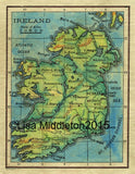 Vintage Ireland Map, Ireland Map, Ireland Map for Framing, Irish Map, Emerald Isle, Family Heritage Gift, Irish Gift, Ireland decor, Ireland