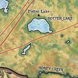 Great River Arts Lakes of The Kettle Moraine Historic Map Reproduction Artwork Wall Art Print Vintage