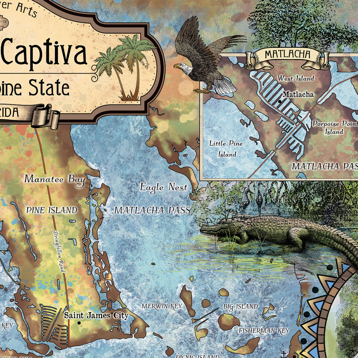 Sanibel Captiva Florida Map Blanket Double Stitched Edges Cozy Luxury Fluffy Super Soft 430 GSM Polyester Throw Blanket