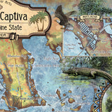 Sanibel Island, Sanibel captiva, florida map, florida gifts, sanibel captiva art, coastal decor, beach house, island decor, florida art