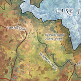 Lake Jocassee South Carolina Historic Map Art Print Poster Artwork Vintage Style Abstract Wall-Unframed Great Home Decor & Gift