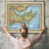 Great River Arts Crystal Coast No Illustrations Historic Map Reproduction Artwork Wall Art Print Vintage
