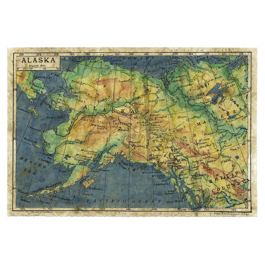 012 Alaska 1906 11x14" vintage historic antique map poster print by Lisa Middleton