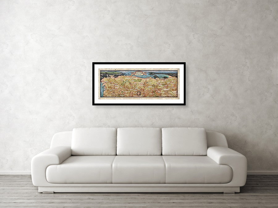 El Camino De Santiago De Compostela Vintage Map Art Poster Print Vintage Style Inspirational Wall Art Poster For Home Decor Office Bedroom Canvas Classroom Decor & Great Gift