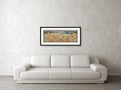 El Camino De Santiago De Compostela Vintage Map Art Poster Print Vintage Style Inspirational Wall Art Poster For Home Decor Office Bedroom Canvas Classroom Decor & Great Gift