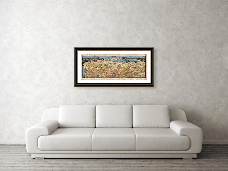 El Camino De Santiago De Compostela Vintage Map Art Poster Print Vintage Style Inspirational Wall Art Poster For Home Decor Office Bedroom Canvas Classroom Decor & Great Gift