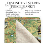 Washington County Wisconsin New Map Blanket Double Stitched Edges Cozy Luxury Fluffy Super Soft 430 GSM Polyester Throw Blanket