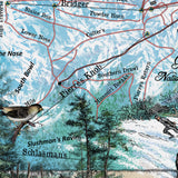 Bridger Bowl Montana Bozeman Map Sherpa Fleece Blanket Double Stitched Edges Cozy Luxury Fluffy Super Soft 430 GSM Polyester Throw Blanket