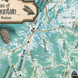 Great River Arts Whitefish Ski Runs Historic Map Reproduction Artwork Wall Art Print Vintage