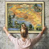 The Gunflint Hiking Trail Minnesota Historic Map Art Print Poster Artwork Vintage Style Abstract Wall-Unframed Great Home Decor & Gift