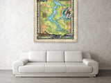276-Ornate Lake Coeur D'Alene, Idaho Custom Map by Lisa Middleton