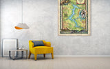 276-Ornate Lake Coeur D'Alene, Idaho Custom Map by Lisa Middleton