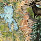 Yellowstone National Park Wyoming Montana Map Blanket Double Stitched Edges Cozy Fluffy Super Soft 430 GSM Polyester Throw Blanket