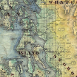 Puget Sound Washington Map Sherpa Fleece Blanket Double Stitched Edges Cozy Luxury Fluffy Super Soft 430 GSM Polyester Throw Blanket