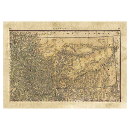 81 Montana Wagon Roads 1889 Vintage map art,Montana vintage map,old map,antique maps,map vintage,map art vintage,vintage map montana,map ant