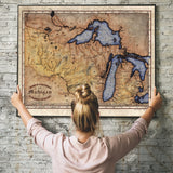 72 Michigan and North Western Territories 1817 11x14" vintage historic antique map poster print by Lisa Middleton