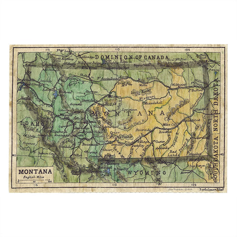 Montana 1906 Map Blanket Throw Vintage Warm Polar/ Silky/ Sherpa Fleece Wearable Blanket for Travelling Bed Couch Sofa Chair Dorm & Gift
